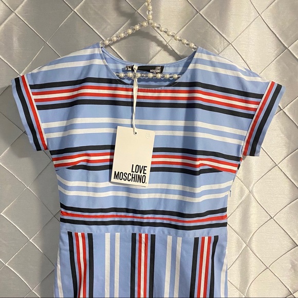 ⭐️HP⭐️ Love Moschino Striped Twill Mini Dress - Picture 9 of 10